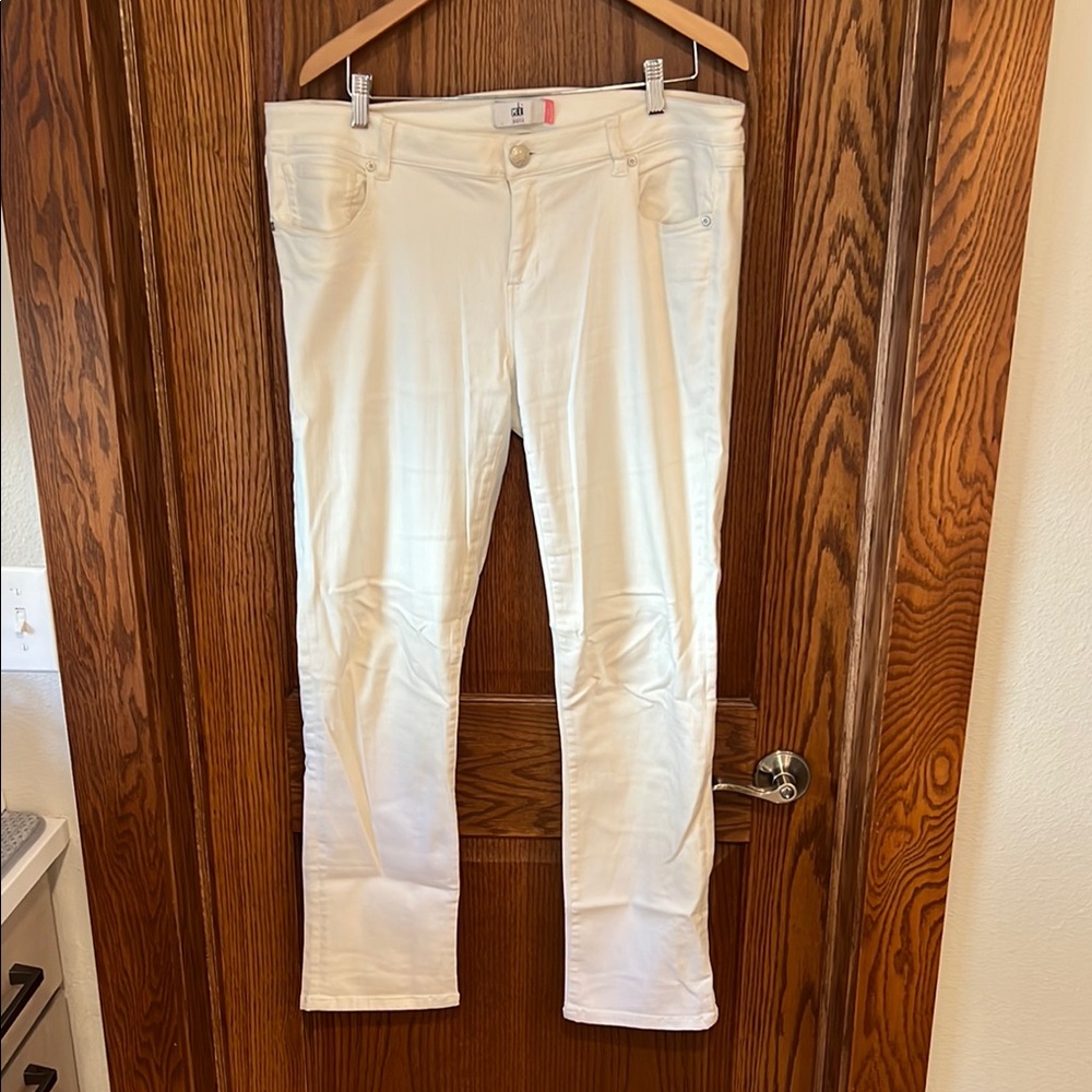 CAbi White Slim Boyfriend Jeans